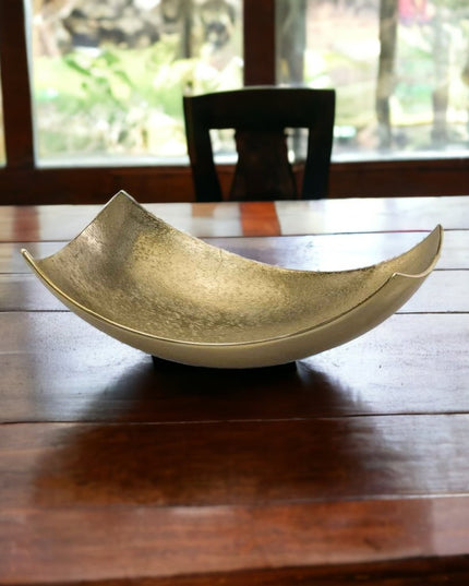 17" Gold Aluminum Scoop Decorative Bowl