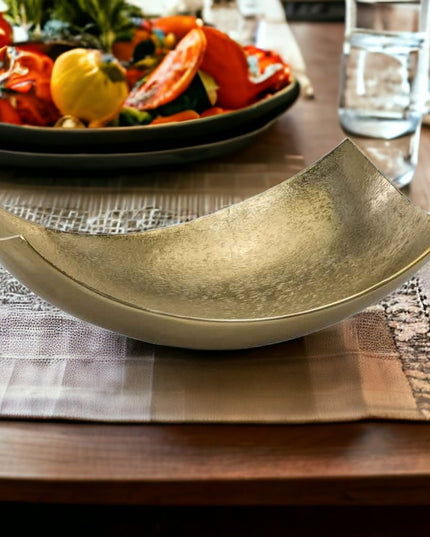 17" Gold Aluminum Scoop Decorative Bowl