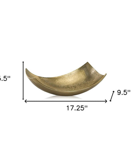 17" Gold Aluminum Scoop Decorative Bowl