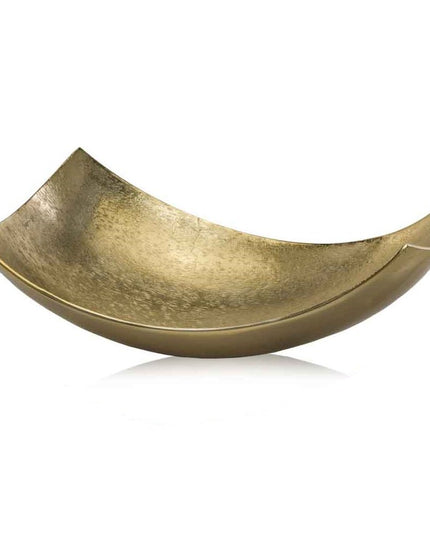 17" Gold Aluminum Scoop Decorative Bowl