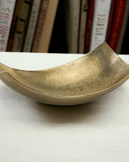 17" Gold Aluminum Scoop Decorative Bowl