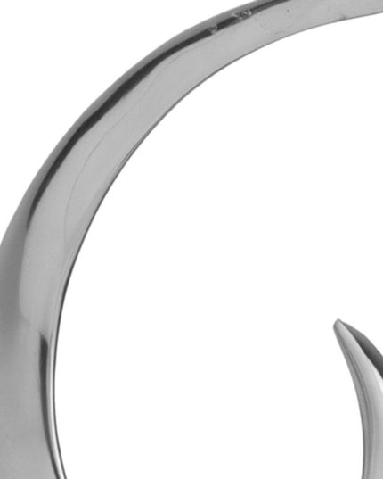 18" Black and Silver Buffed Aluminum Tabletop Sculpture