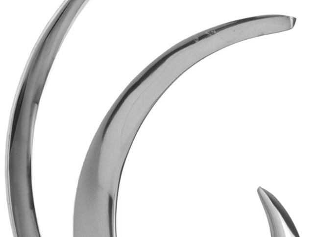 18" Black and Silver Buffed Aluminum Tabletop Sculpture