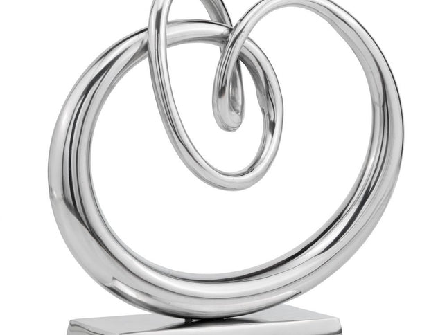 17" Silver Buffed Aluminum Tabletop Sculpture