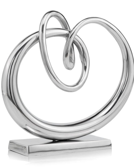17" Silver Buffed Aluminum Tabletop Sculpture