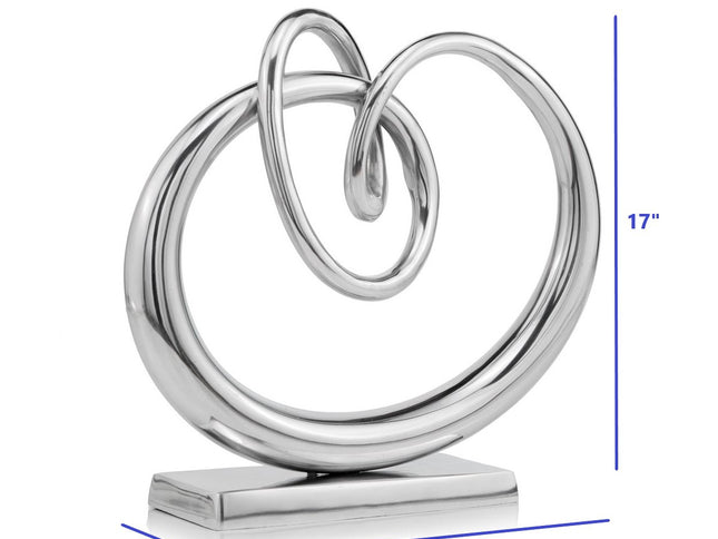 17" Silver Buffed Aluminum Tabletop Sculpture
