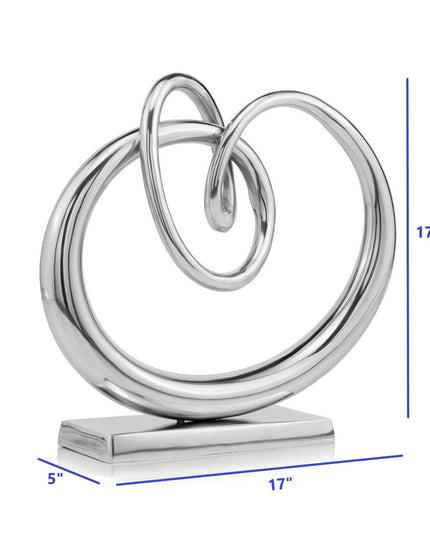 17" Silver Buffed Aluminum Tabletop Sculpture