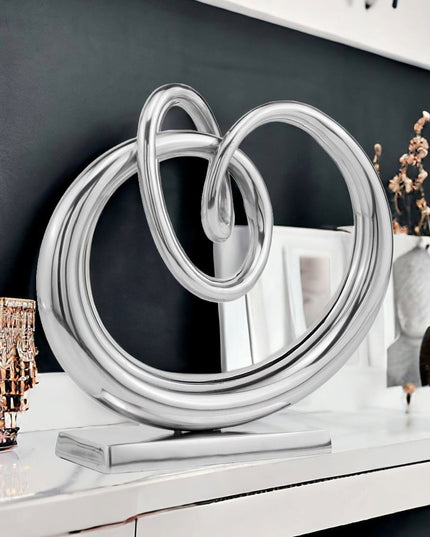 17" Silver Buffed Aluminum Tabletop Sculpture