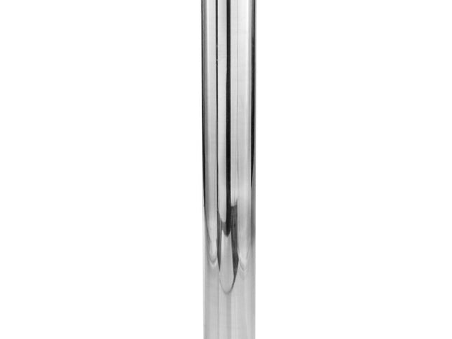 40" Silver Aluminum Cylindrical Floor Vase