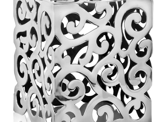 17" Silver Aluminum Square End Table