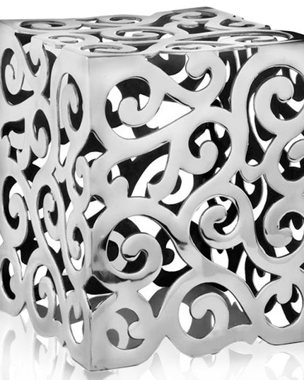 17" Silver Aluminum Square End Table