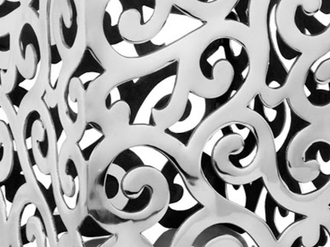 17" Silver Aluminum Square End Table