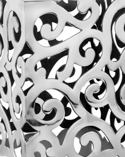 17" Silver Aluminum Square End Table