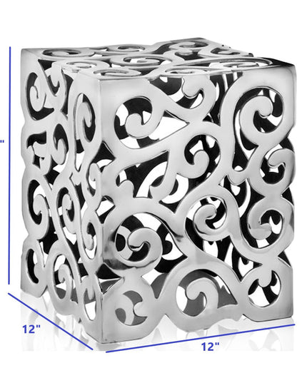 17" Silver Aluminum Square End Table