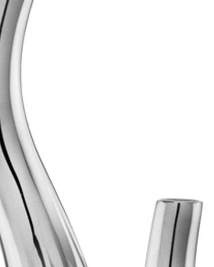 Set of Two Aluminum Silver Wavy Floor Vases