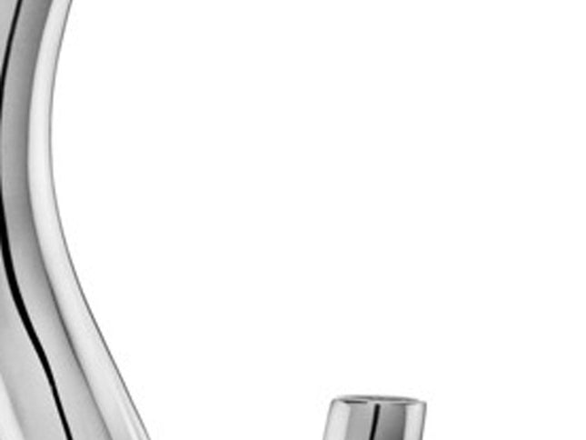 Set of Two Aluminum Silver Wavy Floor Vases