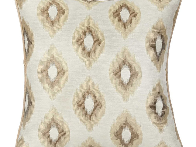 Set of Two 17" Brown And Ivory Fabric And Cotton Blend Throw Pillow Covers