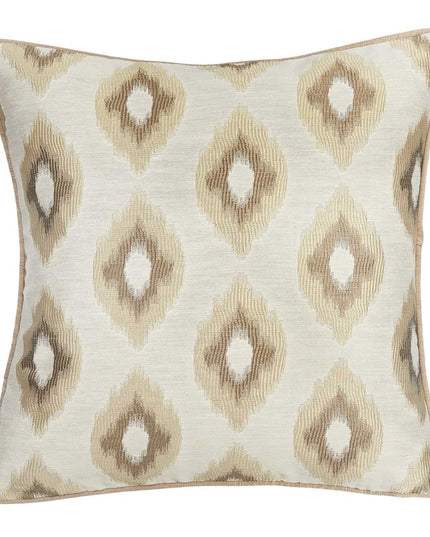 Set of Two 17" Brown And Ivory Fabric And Cotton Blend Throw Pillow Covers