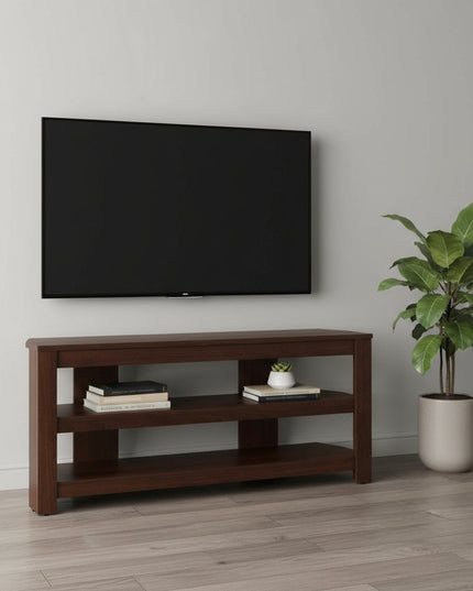 42" Dark Brown Open Shelving TV Stand