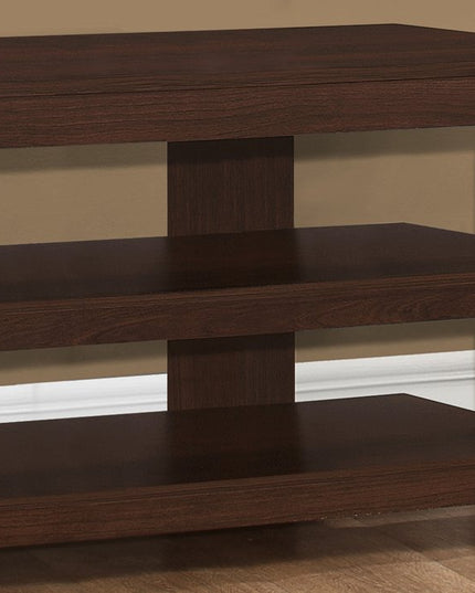 42" Dark Brown Open Shelving TV Stand