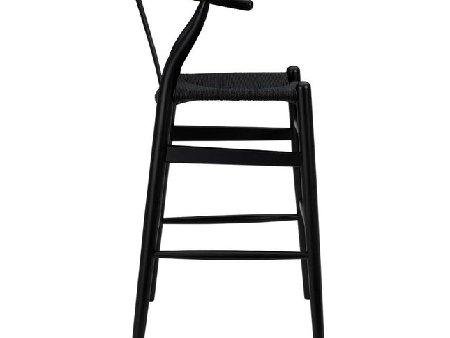 Black Solid Wood Counter Height Bar Chair