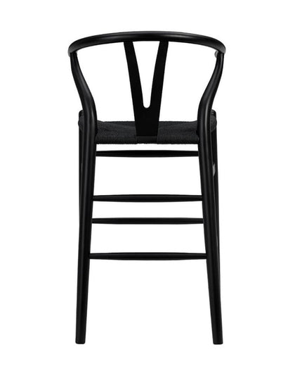 Black Solid Wood Counter Height Bar Chair