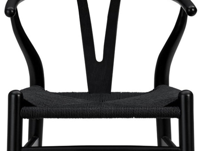 Black Solid Wood Counter Height Bar Chair