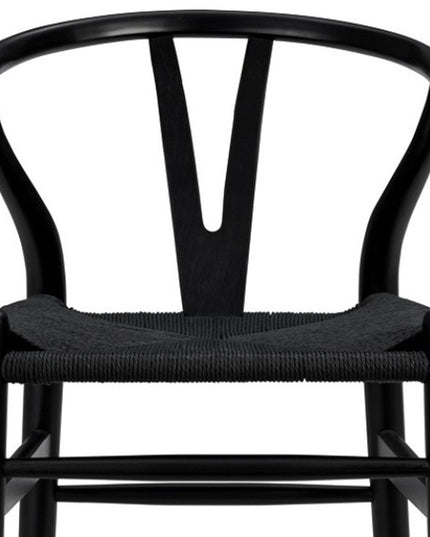 Black Solid Wood Counter Height Bar Chair