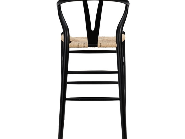 Natural And Black Solid Wood Counter Height Bar Chair