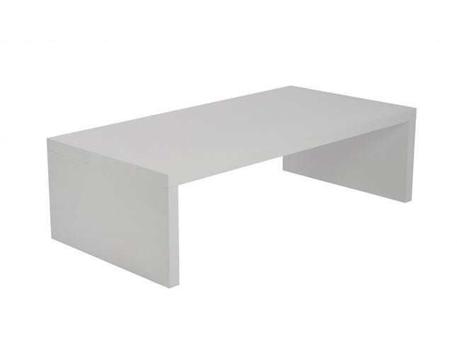 47" White Wood Sled Coffee Table