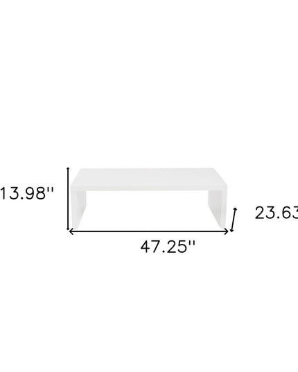 47" White Wood Sled Coffee Table