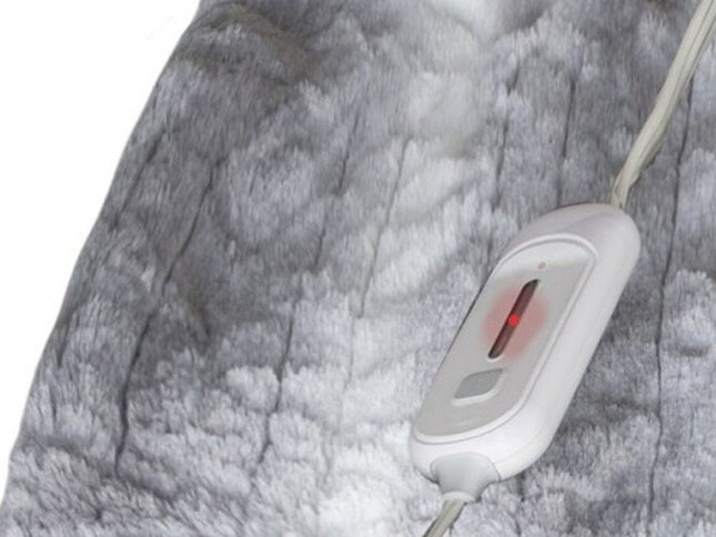 50" X 60" Gray And White Heated Electric Striped Throw Blanket