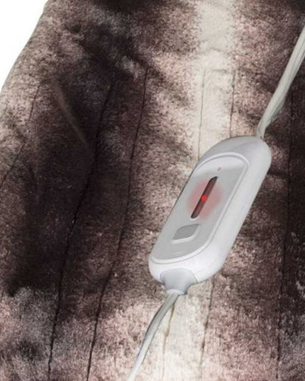 50" X 60" Brown And White Modern Contemporary Heated  Throw Blankets