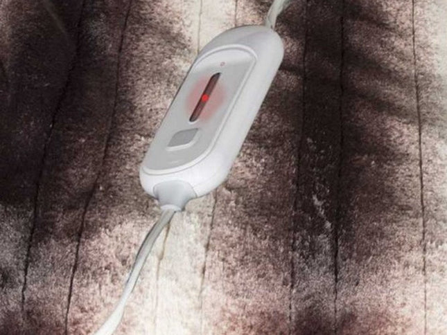 50" X 60" Brown And White Modern Contemporary Heated  Throw Blankets