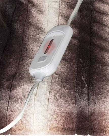 50" X 60" Brown And White Modern Contemporary Heated  Throw Blankets