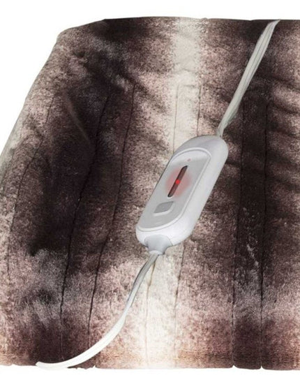 50" X 60" Brown And White Modern Contemporary Heated  Throw Blankets