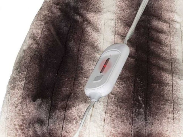 50" X 60" Brown And White Modern Contemporary Heated  Throw Blankets