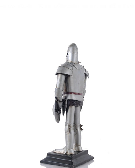 17" Silver Metal Hand Painted Figurine Tabletop Sculpture