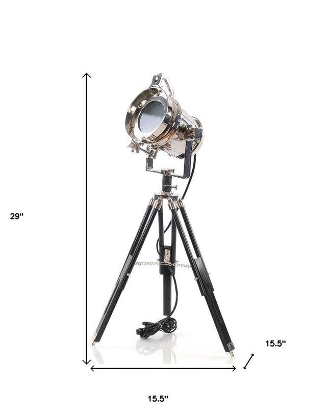 29" Silver Tripod With Metal Novelty Shade