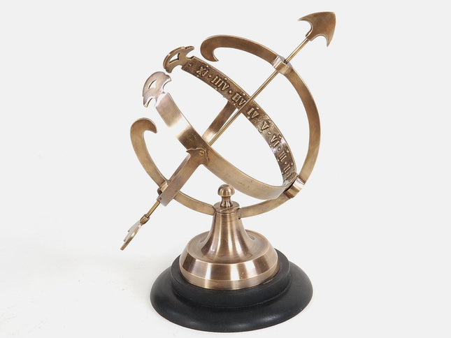 14" Brass And Black Metal Hand Painted Figurine Tabletop Sculpture