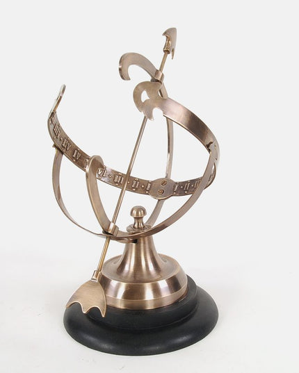 14" Brass And Black Metal Hand Painted Figurine Tabletop Sculpture