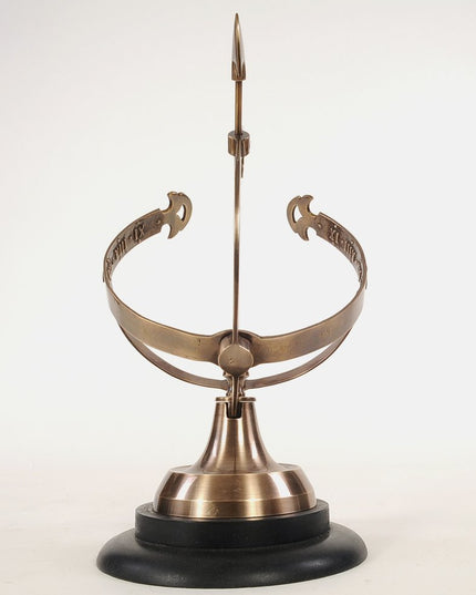 14" Brass And Black Metal Hand Painted Figurine Tabletop Sculpture