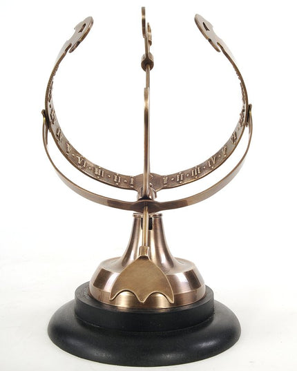 14" Brass And Black Metal Hand Painted Figurine Tabletop Sculpture