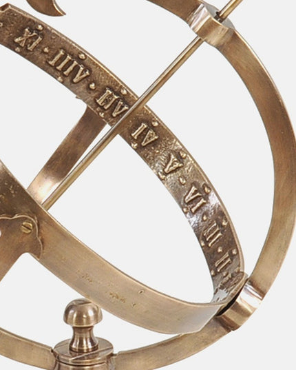 14" Brass And Black Metal Hand Painted Figurine Tabletop Sculpture