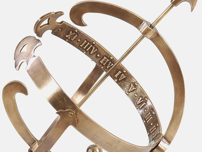 14" Brass And Black Metal Hand Painted Figurine Tabletop Sculpture