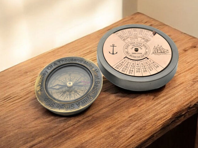 Set Of 2 100 Year Calendar And Compass Quote