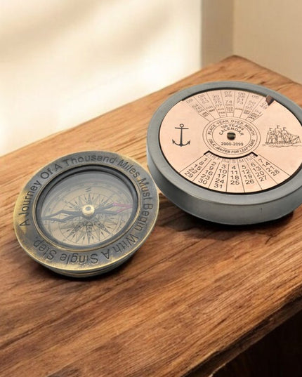 Set Of 2 100 Year Calendar And Compass Quote