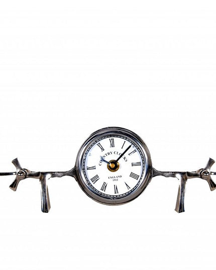 3" Novelty Nickel Metal And Glass Analog Wall Clock