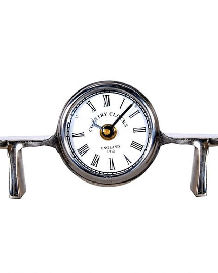 3" Novelty Nickel Metal And Glass Analog Wall Clock