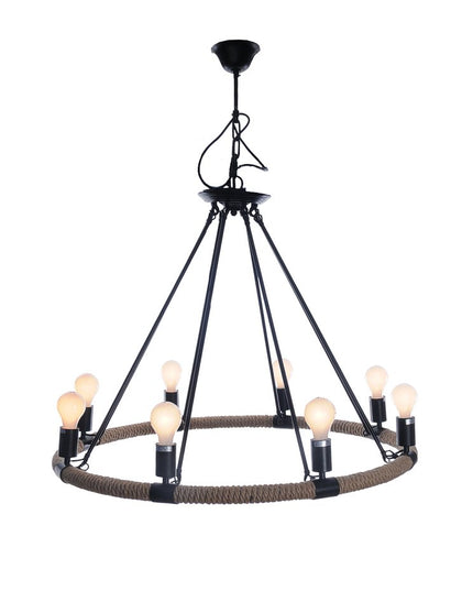 32" X 37" X 32" 8 Bulbs Rope  Pendant Lamp